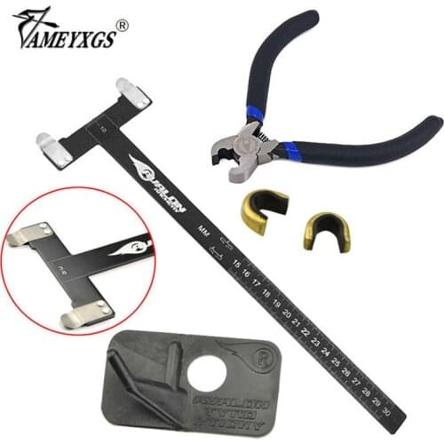 1set Archery T Square Ruler Copper Buckle Pliers Kit And Right Hand Plastic Arrow Rest Recurve Bow Hunting Shooting Accessories