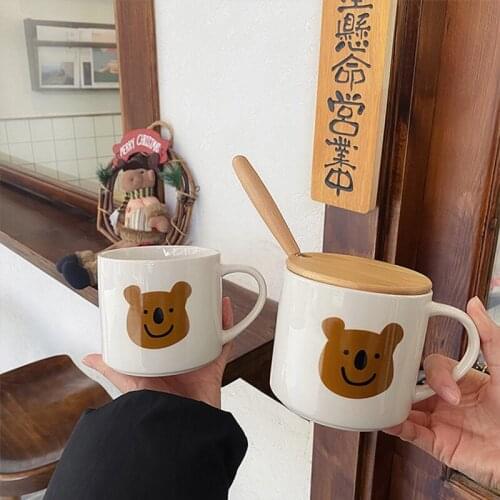Cute cartoon koala bear mugs ceramic cups coffee cups office home milk breakfast cup couple cup exquisite gift for girlfriend