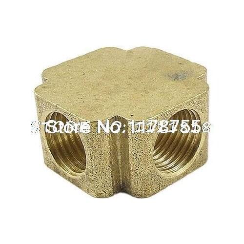 Brass Pipe Fitting 4 Way Equal Female Cross Connector Coupling 1/4" NPT