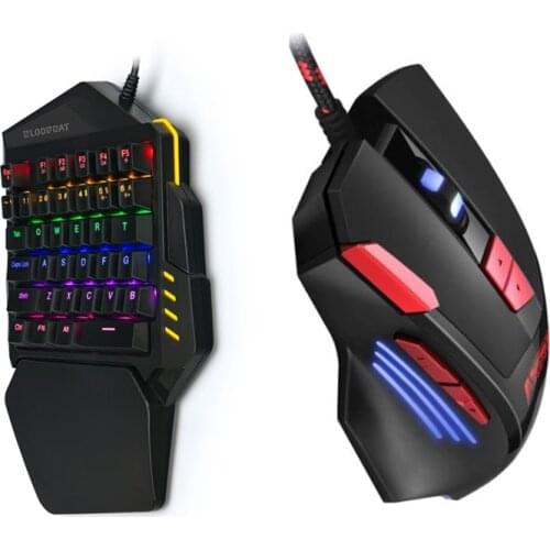 Mechanical keyboard Backlight usb Wired Gaming keyboard with Mouse 6400DPI Combos One Handedly for WOW/LOL/WOT/CF Mobile gaming