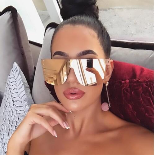 Fashion Unique Mirror Square Sunglasses Women Men Brand Designer Oversized Reflective Pink Glasses Female Eyewear UV400