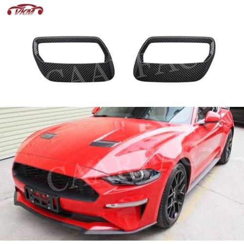 Carbon Fiber Material Front Bumper Engine Hood Air Outlet Decoration Sticker For Ford Mustang 2018 2019 2020