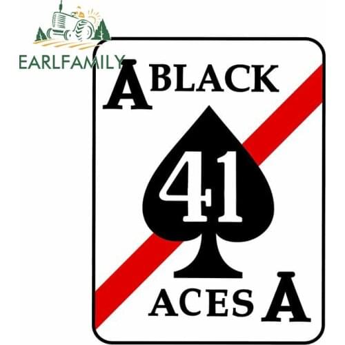 EARLFAMILY 13cm x 9.8cm for VF-41 Black Aces Patch Personality Car Sticker Refrigerator Decal Occlusion Scratch Vinyl Car Wrap