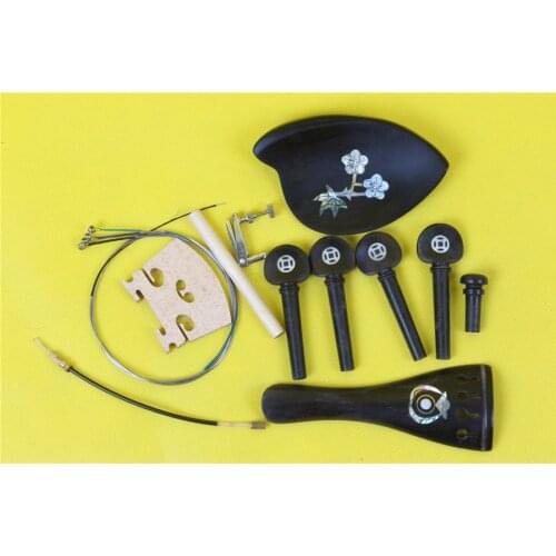 New 1 pcs ebony 4/4 Violin Chin rest violin parts accessories tailpiece peg chin rest bridge Fiddler Fittings