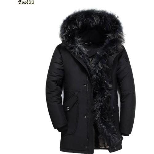 2020 New Fashion Camouflage Men Winter Jackets 90% White Duck Down Long Mens Thick Warm Down Jackets Raccoon Hooded Parka