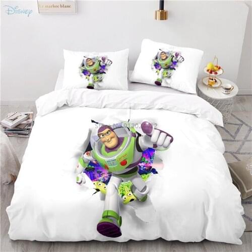 New White Buzz Lightyear Bedding Sets Duvet Cover Pillowcases Disney Toy Story Cartoon Character 3d Printed Comforter Cover Sets
