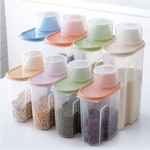 Kitchen Organizer Transparent Grain Storage Tank Food Dry Goods Storage Box Household Container Waterproof Box with Scale