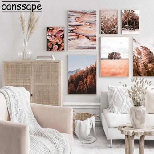 Autumn Landscape Canvas Painting Forest Maple Leaves Wall Print Natural Travel Poster Nordic Wall Pictures For Living Room Decor