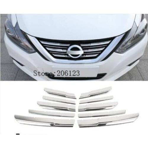 For Nissan Altima Teana 2016 2017 Stainless Steel Front Middle Grille Grill Molding Garnish Cover Trim 6 Pcs / Set