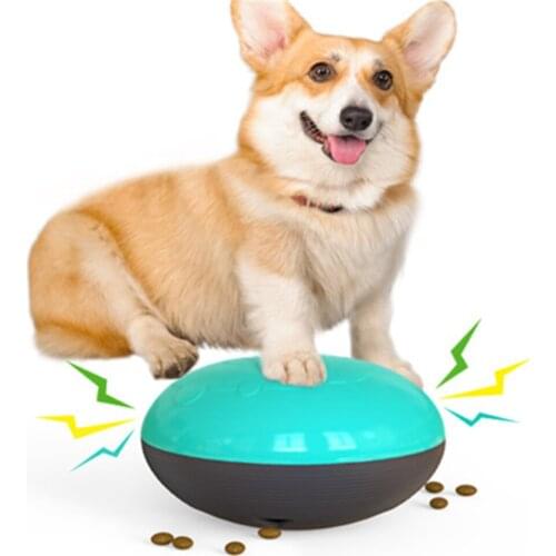 Pet Molar Toy Interactive Leaking Food Ball for Dog Cat Bite Resistant Oval Puppy Chewing Toys Sounding Outdoor Training Balls