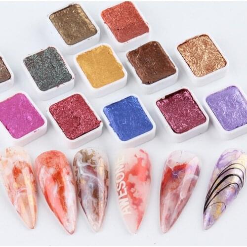 Nail Art Pigment Long Lasting Watercolor Glitter Solid Paint Nail Art Pigment Tools DIY Manicure Salon Decoration
