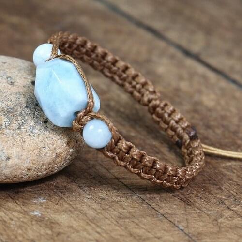 Natural Stone Braid Bracelet & Bangle for Women Men Handmade Jewelry Charm Yoga Chakra Wrap Bracelet Femme Dropship