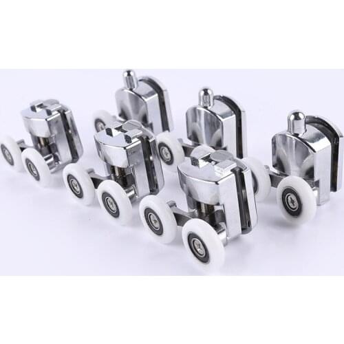 23mm/25mm/27mm Shower Door Rollers Zinc Alloy Double-Wheel Sliding Shower Door Roller Bearing Wheel Runners Replacement