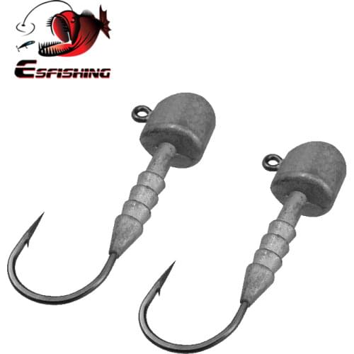 ESFISHING Jig Head Hook 9pcs 5g 7g 10g High Quality Lead Head Fishing Hooks For Soft Lure Fishing Tackle