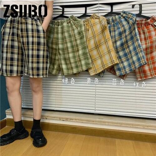 Womens shorts waist short harajuku wide legs shorts hot sale summer Elastic waist Korean version Loose size Streetwear Casual