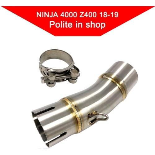 Motorcycle Exhaust Middle Link Pipe Slip-on Stainless Steel Z400 2018 2019 For Kawasaki Ninja400 NINJA 400 Z 400 Z400 18 19