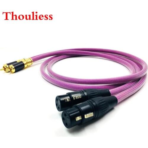 Thouliess Pair HIFI 2RCA Male to 2XLR Female Cable RCA XLR Balanced Reference Interconnect Audio Cable with Gold plated PLUG