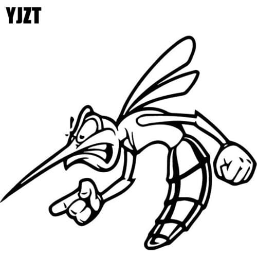 YJZT 16.7CM*14CM Mosquito Cartoon Pattern Car Sticker Vinyl Decal Decor Body Of Car Black/Silver C4-2154