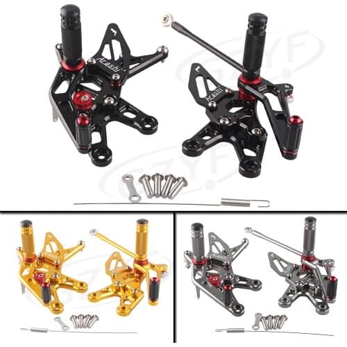 Motorcycle Rear Footpegs Footrest Assembly For Kawasaki ZX10R ZX-10R 2006 2007 Foot Rests Pegs Set Aluminum 1Pair