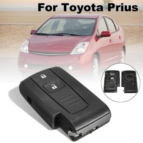 2-button replacement remote keychain, without blade installation for Toyota Prius Corolla Verso Smart Card Cover Case