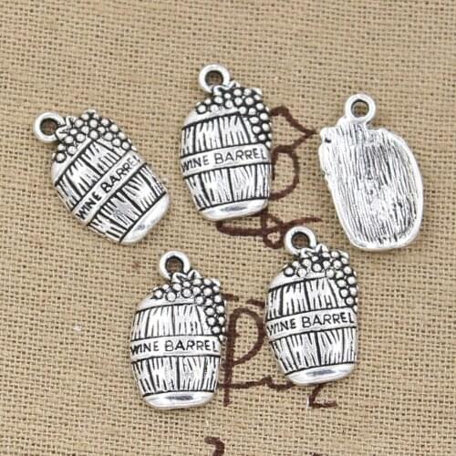 15pcs Charms Wine Barrel Cask 19x11mm Antique Making Pendant fit,Vintage Tibetan Silver color,DIY Handmade Jewelry