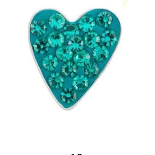 20pcs love heart Embellished with crystals floating charms for glass locket