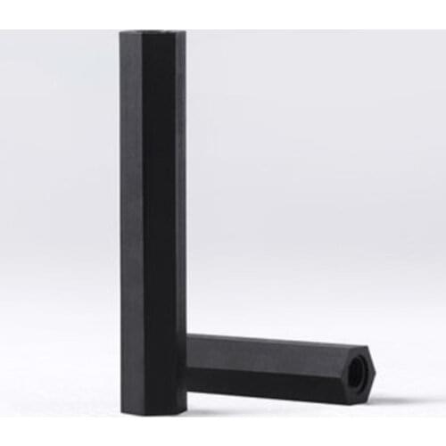 50pcs M2*5/6/8/10/12/15 Black plastic Pc female to female hex nylon standoff spacer