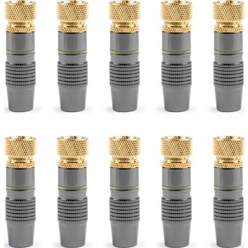 Artudatech 4Pcs/10Pcs F Connector Solder Plug Assembly Male RF Coaxial Cable For TV Satellite Aerial