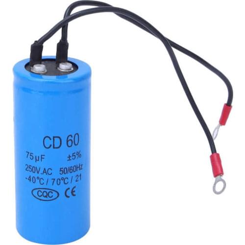 CD60 75uf 250V AC Motor Running Starting Capacitor 75MFD HVAC Capacitor Household AC Modular Contactor