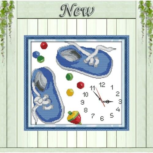 Sneakers clock face decor paintings counted printed on canvas DMC 14CT 11CT chinese Cross Stitch Needlework Sets Embroidery kits