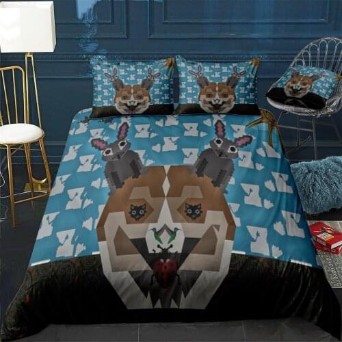 Animal Collage 3 Quilt Cover Pillowcase 3Piece Comforter Bedding Set With Pillow Case Single Double Duvet Cover Home Decora