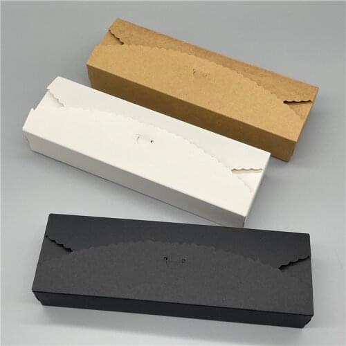 50PCS/Lot Long Cuboid Design Classical Colors Kraft Paper Jewelry Packing Box 23x7x4cm Large Capacity For Pack Jewelry Necklaces