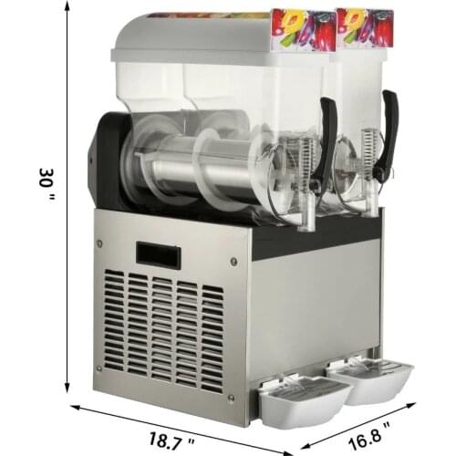 Slushy Machine 15L x 2 Daiquiri Commercial Double Bowl Frozen Drink Slush Smoothie Maker Slushie Ice Juice Dispenser Home