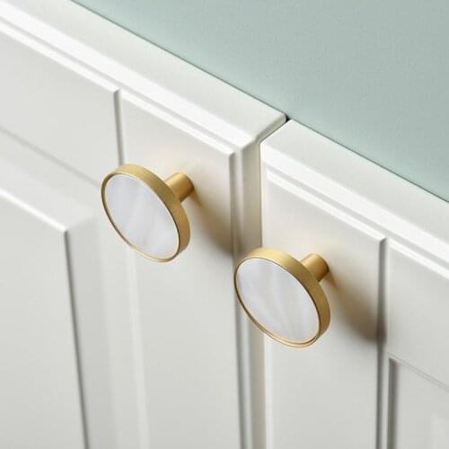 Furniture Decorative Brass Handles Drawer Knobs Shell Dresser Pulls Handle Cabinet Pull Handles Gold Cabinets and Door Handles