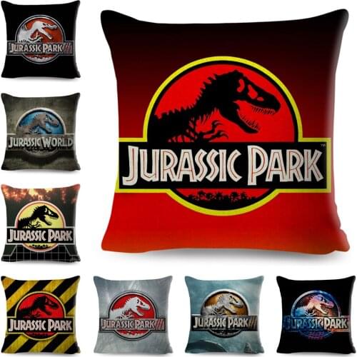 Jurassic Park Pillowcase Decor Classic Movie Dinosaur Cushion Cover Polyester Pillow Case for Sofa Home Car 45x45cm