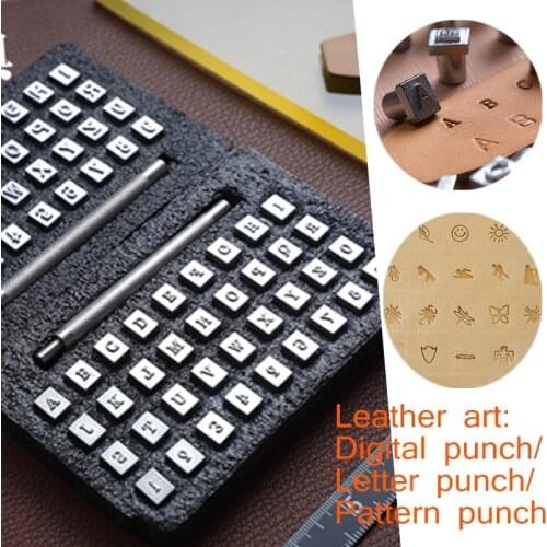 37 Metal letters and numbers/pattern stamp Punch Set for Leather Craft Printing Tools 3.5/6.5MM,DIY Leather Stamping Tool Set