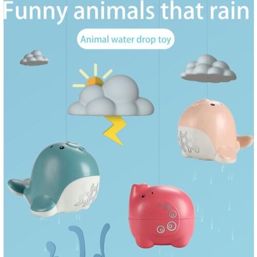 2021 New Kids Baby Cute Cartoon Elephant Floating Spraying Water Bath Toys ABS Spout Spray Shower Bathing Swimming Bathroom Toy