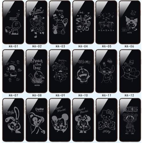 Disney Mickey Minnie Stitch New Invisible Tempered Glass Film For iPhone 12 11 Pro Max X XR XS Max 7 8 Plus Cartoon Full Screen