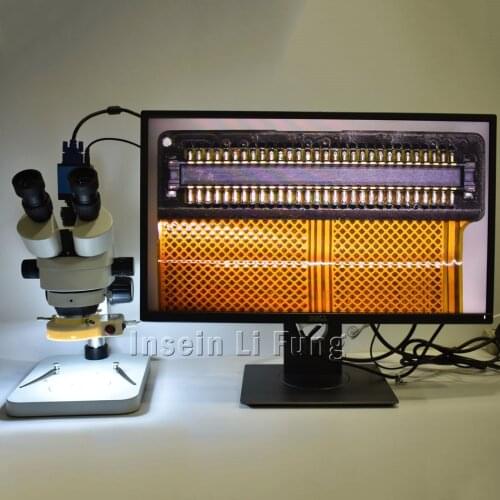 New C/CS 0.5X Adapter Trinocular Stereo HD Microscope 3.5X-90X Continuous Synchronous Zoom+2.0MP 1/2.8-inch 60FPS VGA Camera