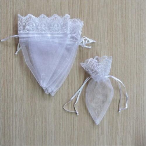 Organza Ruched Triangle Cookie Pouch wedding Candy henna Sac 12 Pack White Color wedding bride mariage хна henna