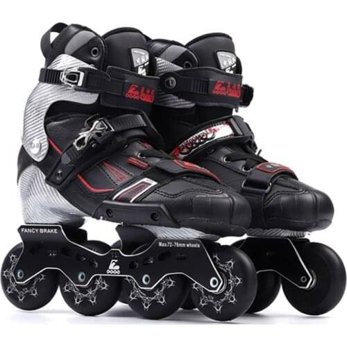 Original HVC Carbon Fiber Professional Inline Roller Skates Adult Shoes Free Skating Slalom Sliding Patines 4 Wheels Rollerblade