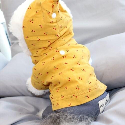 Autumn and winter clothes warm pet dog clothes Teddy Bichon poodle puppies Pomeranian Schnauzer small dog hooded clothes