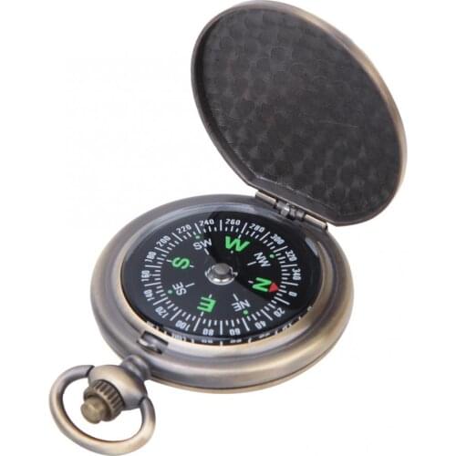 Mini Pocket Compass Vintage Portable Zinc Alloy Pocket Watch Compass Outdoor Navigation Tool Multifunctional Camping Hiking Tool