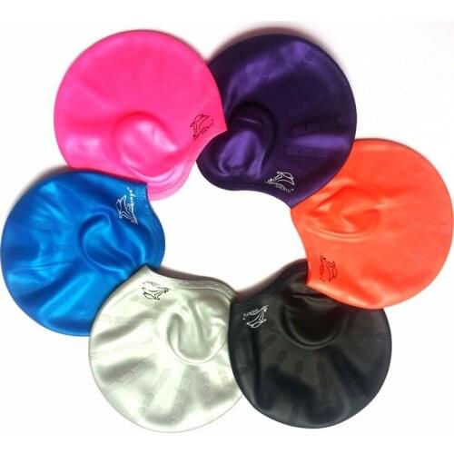 H655 Professional Comfort Adult Swimming Swimming Cap pure silicone protective ear caps/long hair earmuffs swimming cap