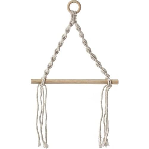 Nordic Wall Hangs Wooden Stick Bedroom Sitting Room Adornment to Braid By Hand Home Decoration Paper Towel Holder