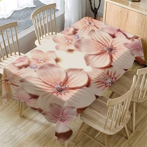 OUNEED Tablecloth Primeval 3D Flower Print Table Cloth Rectangular Tea Table Cover Dining Rectangular Table Cloth Home Decor #45
