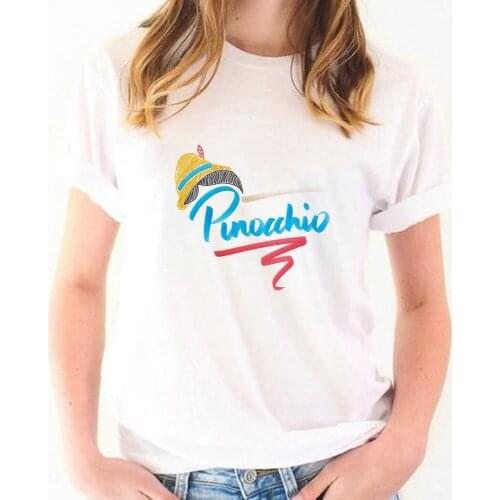 Harajuku Aesthetic Pinocchio Prints Women Tshirt Unisex T-shirt Vogue Kawaii Tops Dropship