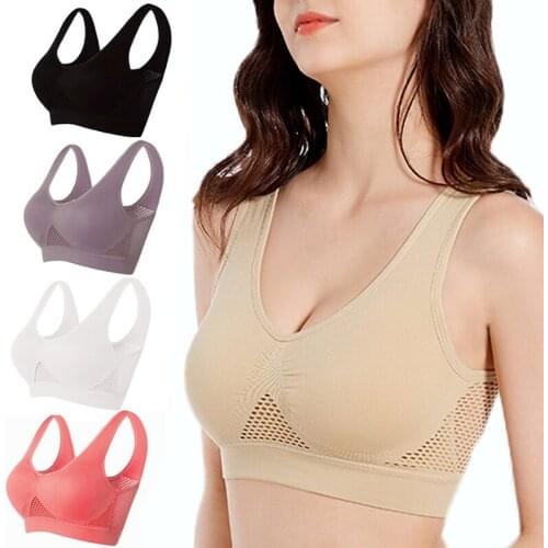 Women Sports Bra Breathable Mesh Sports Crop Top Push Up Gym Fitness Sport Underwear Female Seamless Running Yoga Bra