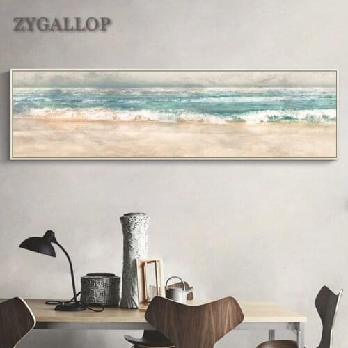 ZYGALLOP Sea Wave Abstract Canvas Painting Posters and Prints Scandinavian Wall Art Home Decor Living Room Decoration Paintings