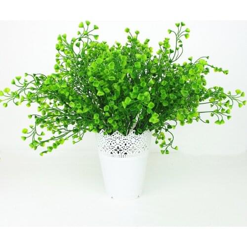 1pc 7 forks Admiralty Willow Artificial Water Grass Plant Plastic Flower Rattan Home Living Room Decor Plant Wall Materials